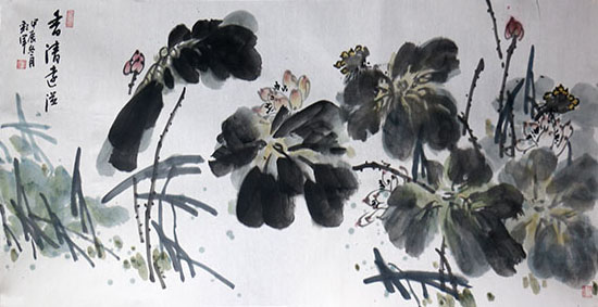 散淡沉厚 和諧蒼潤——山西美協副主席劉彩軍先生荷花系列（《西部成功書畫家》刊載）讀后