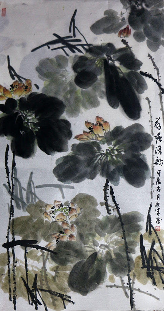 散淡沉厚 和諧蒼潤——山西美協副主席劉彩軍先生荷花系列（《西部成功書畫家》刊載）讀后