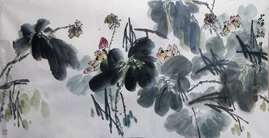 散淡沉厚 和諧蒼潤——山西美協副主席劉彩軍先生荷花系列（《西部成功書畫家》刊載）讀后