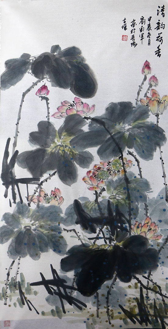 散淡沉厚 和諧蒼潤——山西美協副主席劉彩軍先生荷花系列（《西部成功書畫家》刊載）讀后