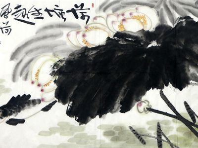 意筆豪邁 荷塘生風(fēng)——《西部成功書畫家》刊載周朝暉先生作品賞析